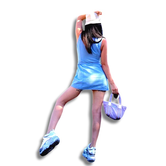 Vintage Fendi Zucca Monogram Logo Blue Denim Zip Up Mini Dress - Picture 3 of 17